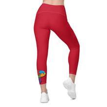 Load image into Gallery viewer, High-Waisted Red Leggings with pockets
