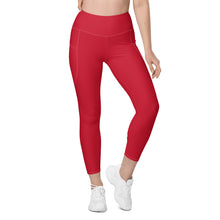 Load image into Gallery viewer, High-Waisted Red Leggings with pockets
