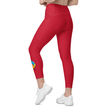 Load image into Gallery viewer, High-Waisted Red Leggings with pockets
