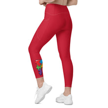 Load image into Gallery viewer, High-Waisted Red Leggings with pockets
