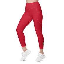 Load image into Gallery viewer, High-Waisted Red Leggings with pockets
