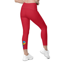 Load image into Gallery viewer, High-Waisted Red Leggings with pockets
