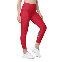 Load image into Gallery viewer, High-Waisted Red Leggings with pockets
