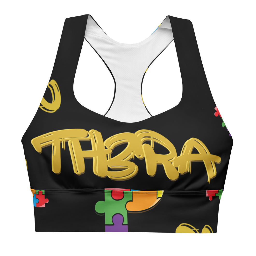 Th3rap Longline Black sports bra